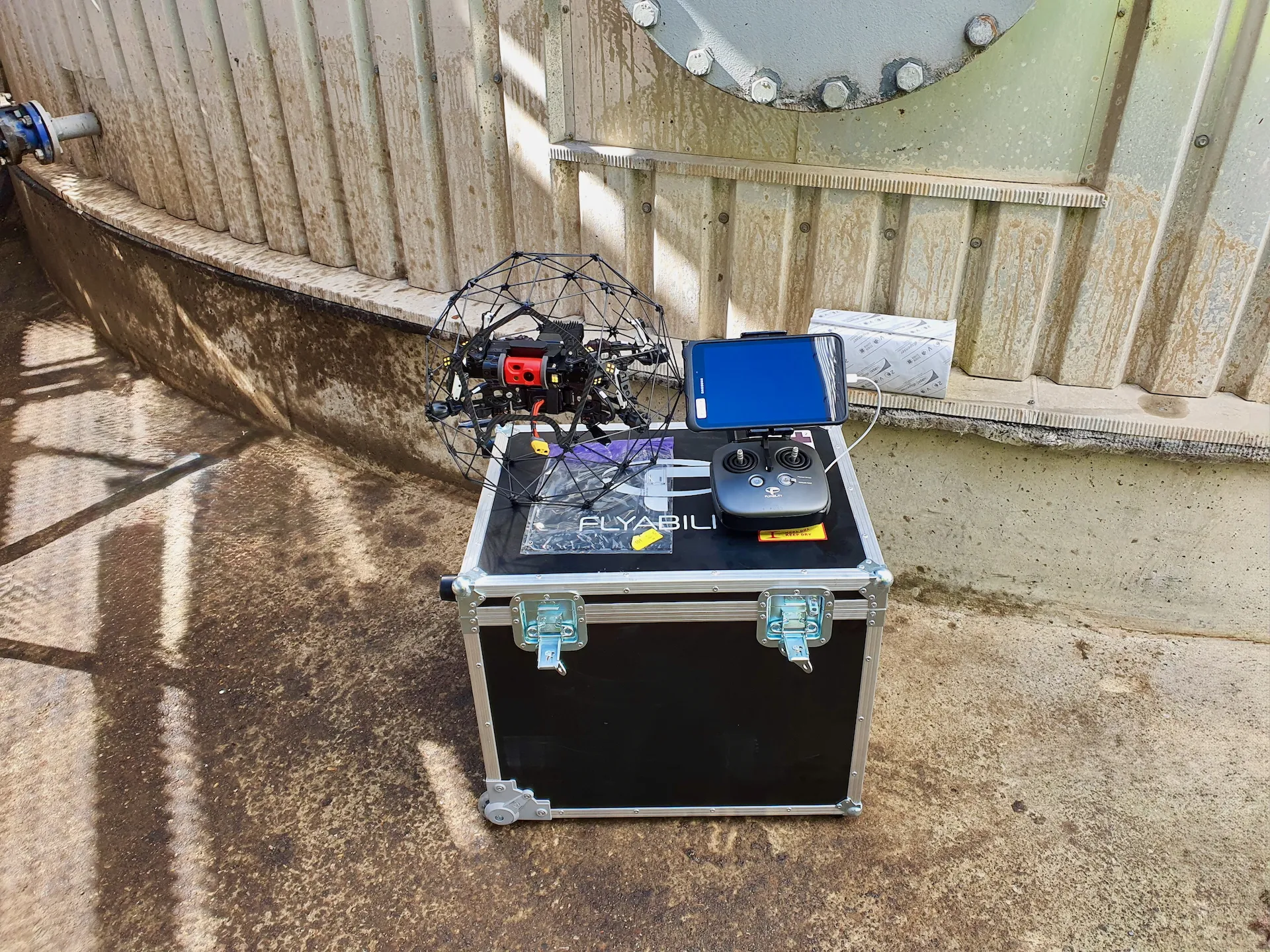 Kopterflug Inspektionsteam bei der Arbeit